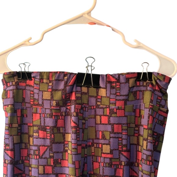 LuLaRoe Multicolor Block Pattern Leggings - Picture 4 of 8